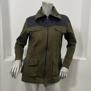 Jet John Ashaya Women’s Army Jacket Leather Combo  Women's Jacket Size M/L